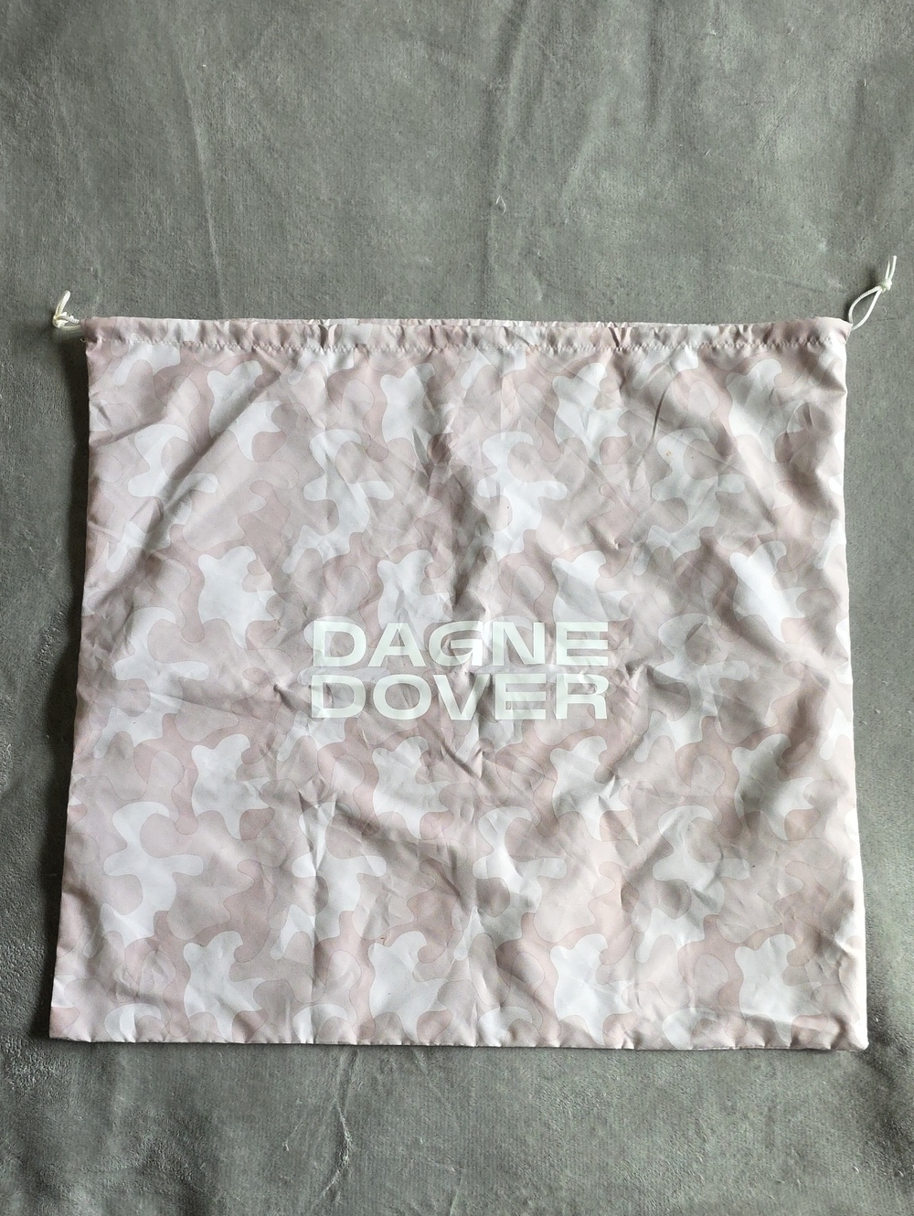 Dagne Dover cream & white camouflage drawstring storage dust bag